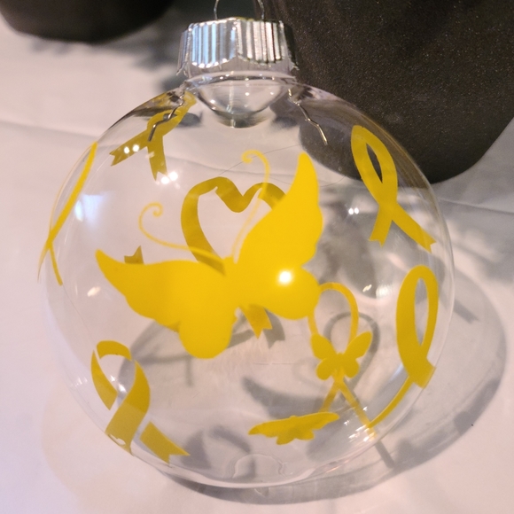 Ornaments - Yellow Ribbons- Cancer Awareness - Choose 1 of 2 NWT - Picture 3 of 3